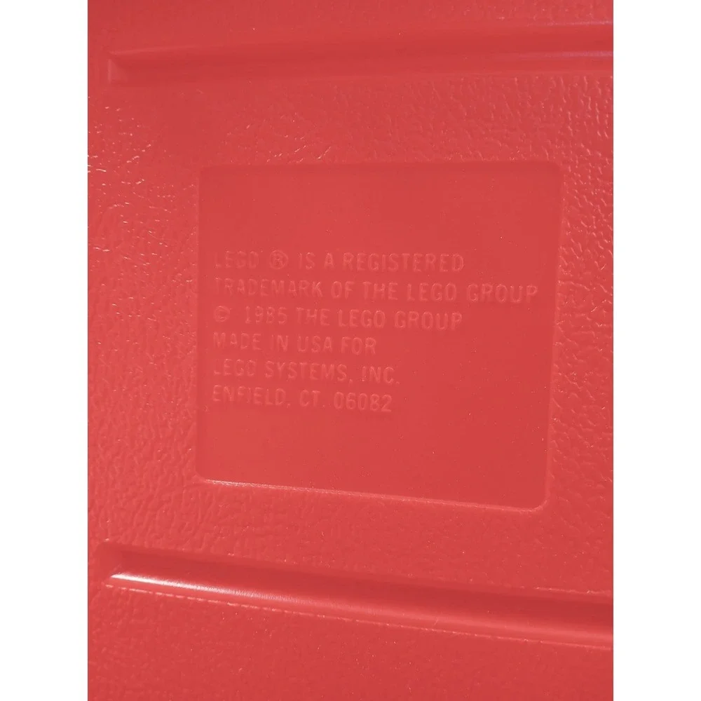 Vintage 80s Lego Red Hard‎ Plastic Storage Travel Carrying Case Box 1985 USA 14